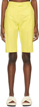 Dries Van Noten Yellow Gabardine Bermuda Shorts - Sèche short de bermudes gabardine jaune - 밴, 노란색 Gabardine Bermuda 반바지를 마시립니다