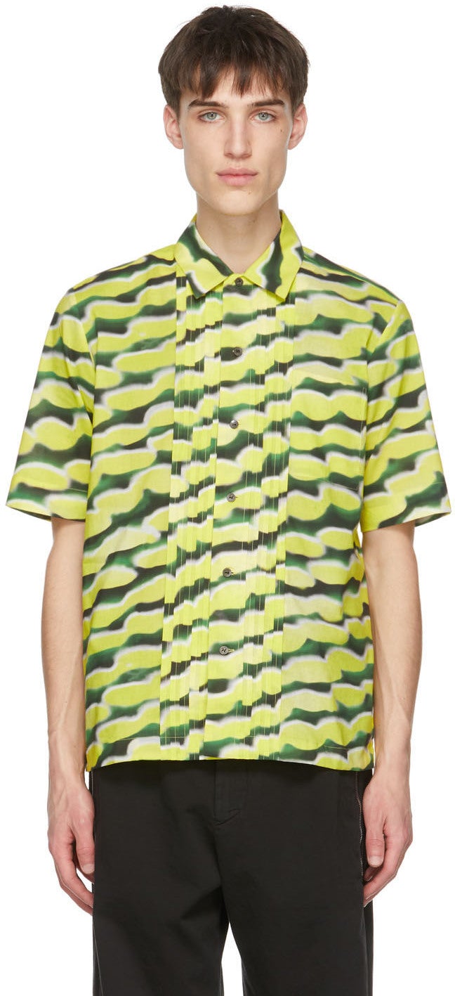 Dries Van Noten Yellow Len Lye Edition Camillo Short Sleeve Shirt - Sèche Van Noten Jaune Len Lye Edition Camillo Shirt à manches courtes - 밴 볼 노 웨 렌 옐로우 렌 잿빛 에디션 Camillo 짧은 소매 셔츠