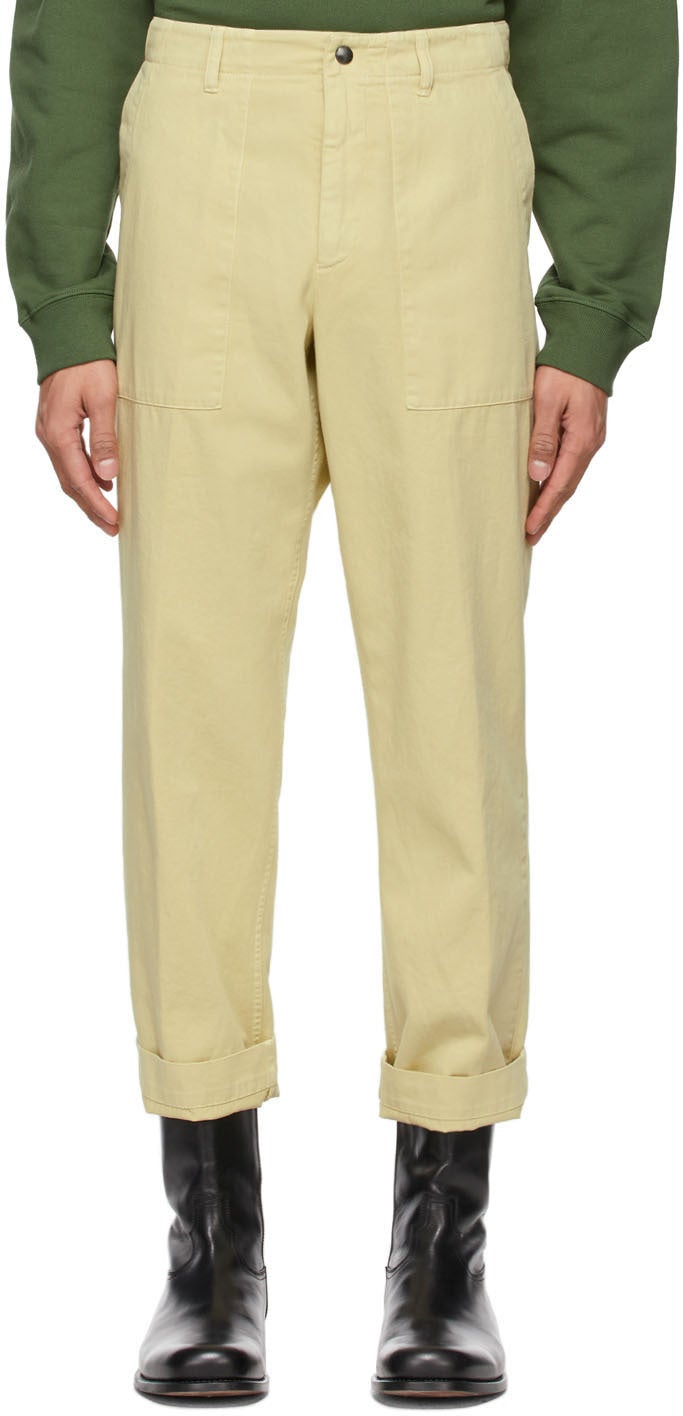 Dries Van Noten Yellow Twill Trousers - Dries van Noten Pantalon jaune - 밴, 노란색 능직 바지를 마시 러