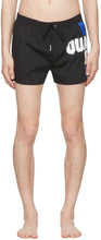 Dsquared2 Black Block Logo Swim Shorts - Dsquared2 Black Block Logo Swim Short - DSQuared2 블랙 블록 로고 수영 반바지