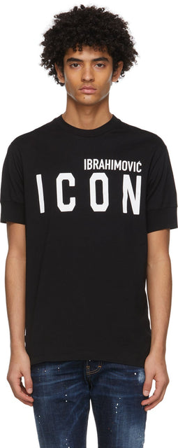 Dsquared2 Black Ibrahimovic Edition 'Icon' T-Shirt - Dsquared2 T-shirt Black Ibrahimovic Edition 'Icon' - DSQuared2 블랙 Ibrahimovic Edition '아이콘'티셔츠