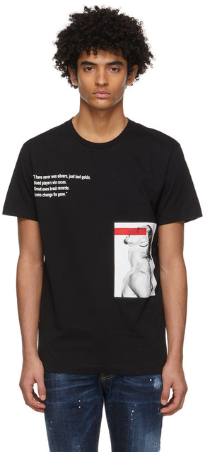 Dsquared2 Black Ibrahimovic Edition 'Icons Change The Game' T-Shirt - Dsquared2 NOIR IBRAHIMOVIC Edition 'Icons Changer le jeu' T-shirt - DSQuared2 블랙 ibrahimovic 에디션 '아이콘이 게임 변경'티셔츠