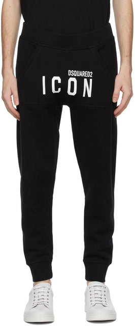 Dsquared2 Black 'Icon' Lounge Pants - Dsquared2 Black 'Icon' Lounge Pants - DSQuared2 블랙 '아이콘'라운지 바지