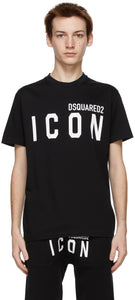 Dsquared2 Black 'Icon' T-Shirt - Dsquared2 T-shirt "icon" noir - DSQuared2 블랙 '아이콘'티셔츠