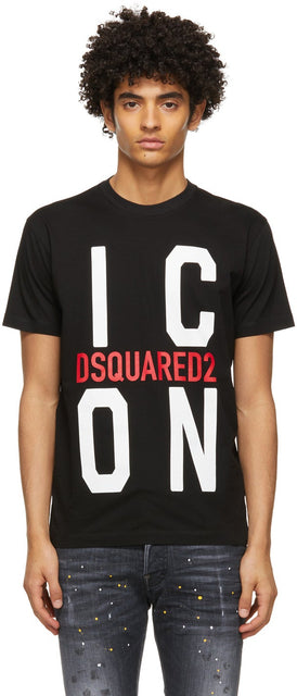 Dsquared2 Black Logo Icon T-Shirt - T-shirt d'icône logo noire dsquared2 - dsquared2 검은 로고 아이콘 티셔츠