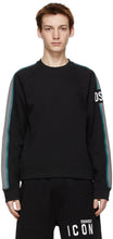 Dsquared2 Black Logo Raglan Sweatshirt - Dsquared2 Sweat-shirt Noir Logo Raglan - dsquared2 검은 로고 라글란 스웨터