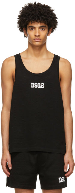 Dsquared2 Black Logo Tank Top - Dsquared2 Black Logo Débardeur - DSQuared2 검은 로고 탱크 탑
