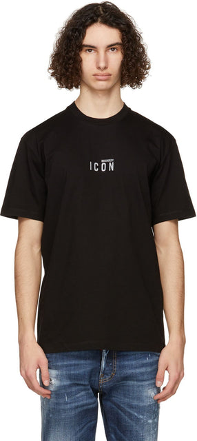 Dsquared2 Black Mini 'Icon' Reflex T-Shirt - Dsquared2 T-shirt Reflex 'Icon' Black Mini 'Icon' - DSQuared2 블랙 미니 '아이콘'반사 티셔츠