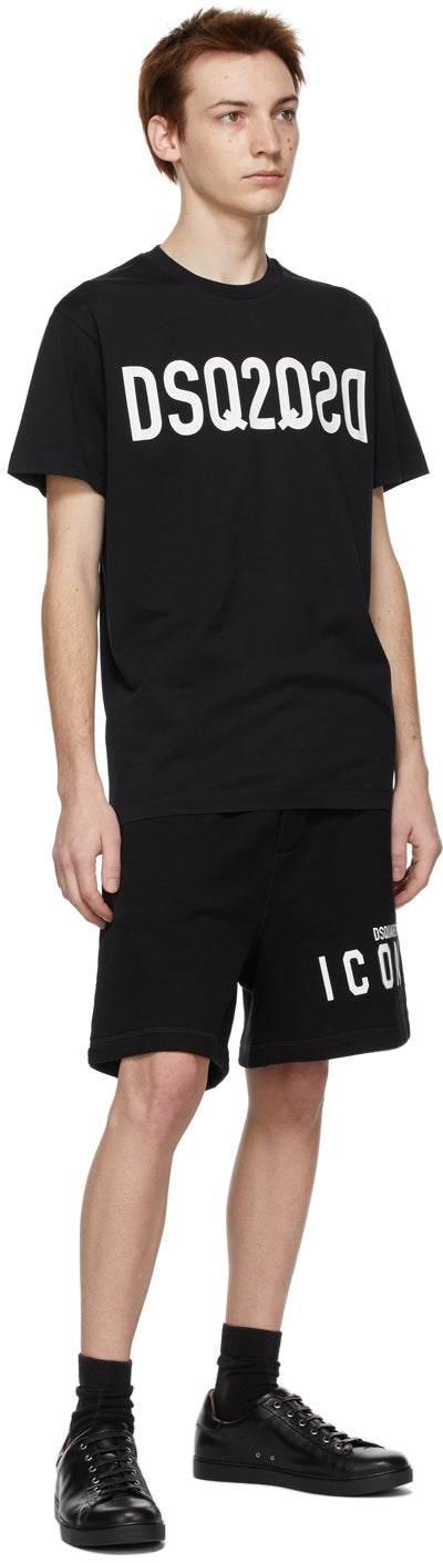 Dsquared2 Black Mirror Logo Cool T-Shirt