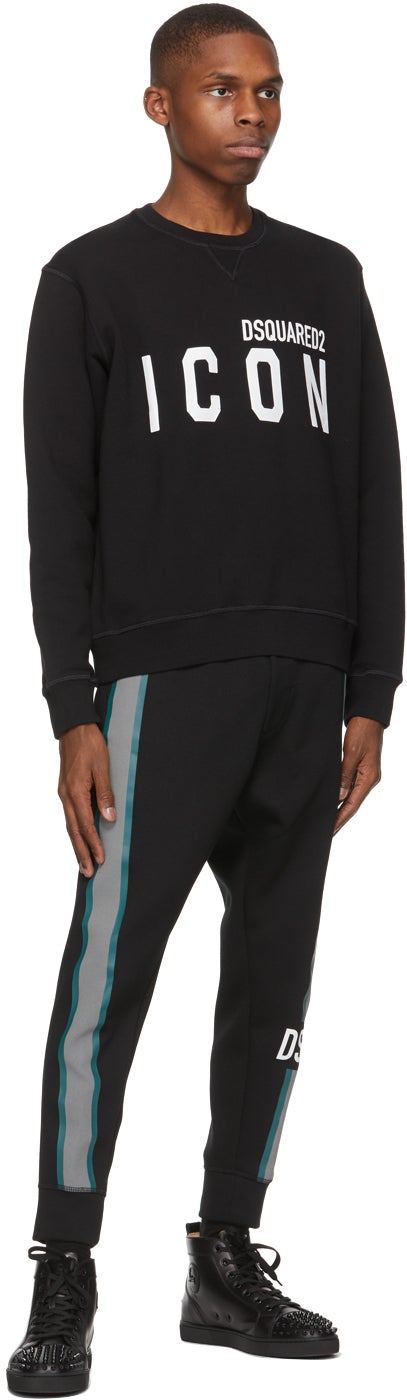 Dsquared2 Black Side Logo Ski Lounge Pants