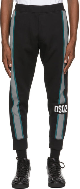 Dsquared2 Black Side Logo Ski Lounge Pants - Dsquared2 Black Side Logo Ski Lounge Pantalon - DSQuared2 검은 색면 로고 스키 라운지 바지
