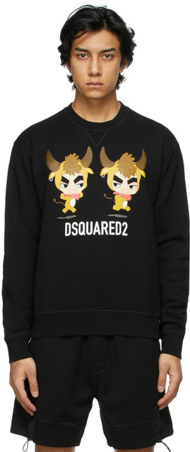 Dsquared2 Black 'Year Of The Ox' Sweatshirt - Dsquared2 Black 'Année du Sweat-shirt Box' - Dsquared2 흑인의 해마다 'sweatshirt