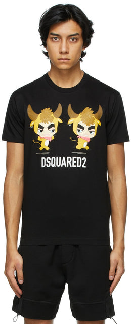 Dsquared2 Black 'Year Of The Ox' T-Shirt - Dsquared2 T-shirt noire 'Année du bœuf' - DSQUARED2 흑인의 해 '티셔츠의 해