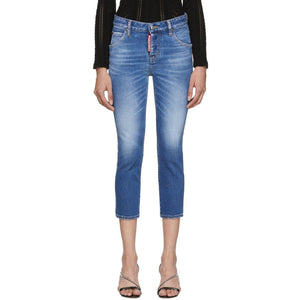 Dsquared2 Blue Denim Good Girl Cropped Jeans