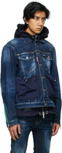 Dsquared2 Blue Denim Hybrid Techno Dan Jacket