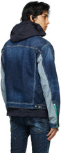 Dsquared2 Blue Denim Hybrid Techno Dan Jacket