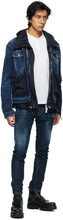 Dsquared2 Blue Denim Hybrid Techno Dan Jacket
