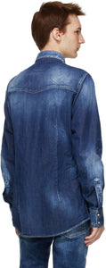 Dsquared2 Blue Straight Western Shirt