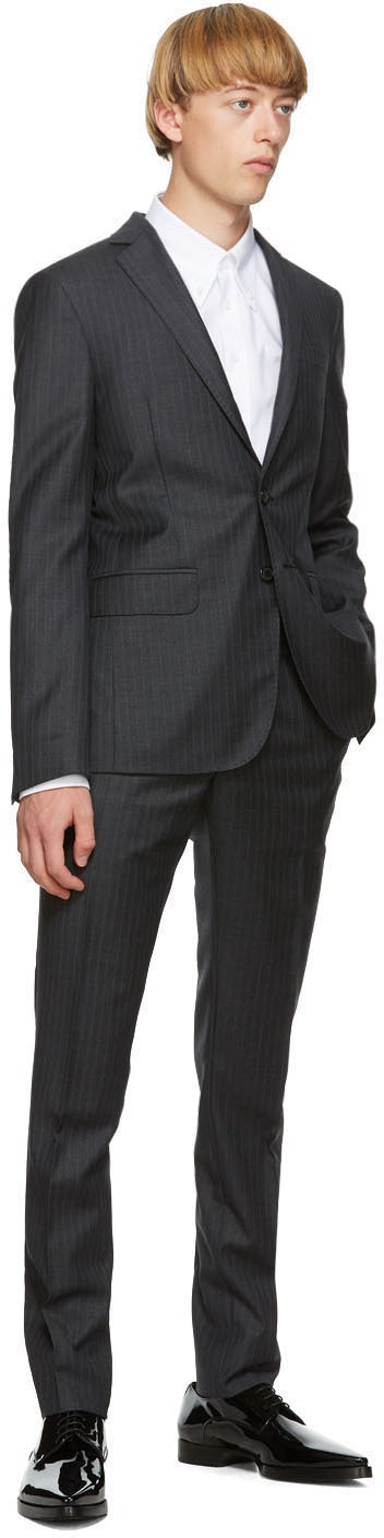 Dsquared2 Grey Wool Striped Paris Fit Suit