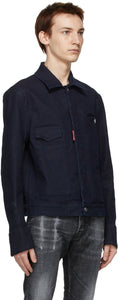 Dsquared2 Indigo Denim Aviator Jacket
