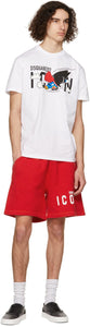 Dsquared2 Red 'Icon' Shorts