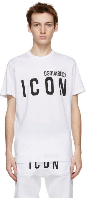 Dsquared2 White 'Icon' T-Shirt - Dsquared2 T-shirt 'icon' blanc ' - DSQuared2 화이트 '아이콘'티셔츠