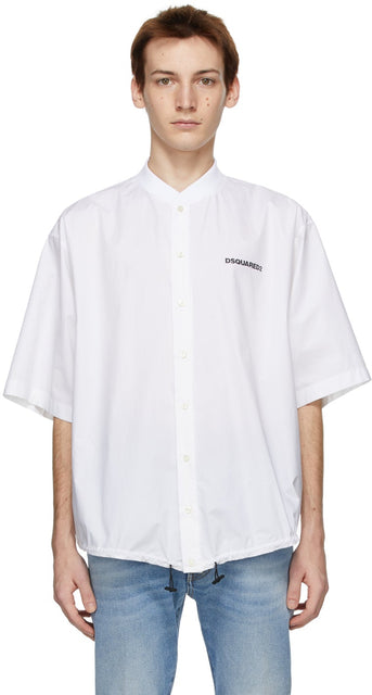 Dsquared2 White Mini Logo Shirt - T-shirt Mini Logo Blanc Dsquared2 - DSquared2 화이트 미니 로고 셔츠