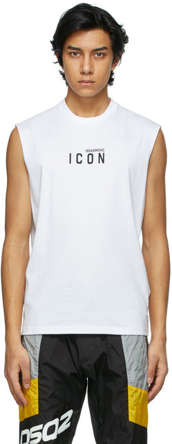 Dsquared2 White Zlatan IbrahimoviÄ‡ Edition Icon T-Shirt - Dsquared2 T-shirt icône de zlatan ibrahimoviä ‡ édition - DSQuared2 화이트 Zlatan Ibrahimoviä ‡ 에디션 아이콘 티셔츠