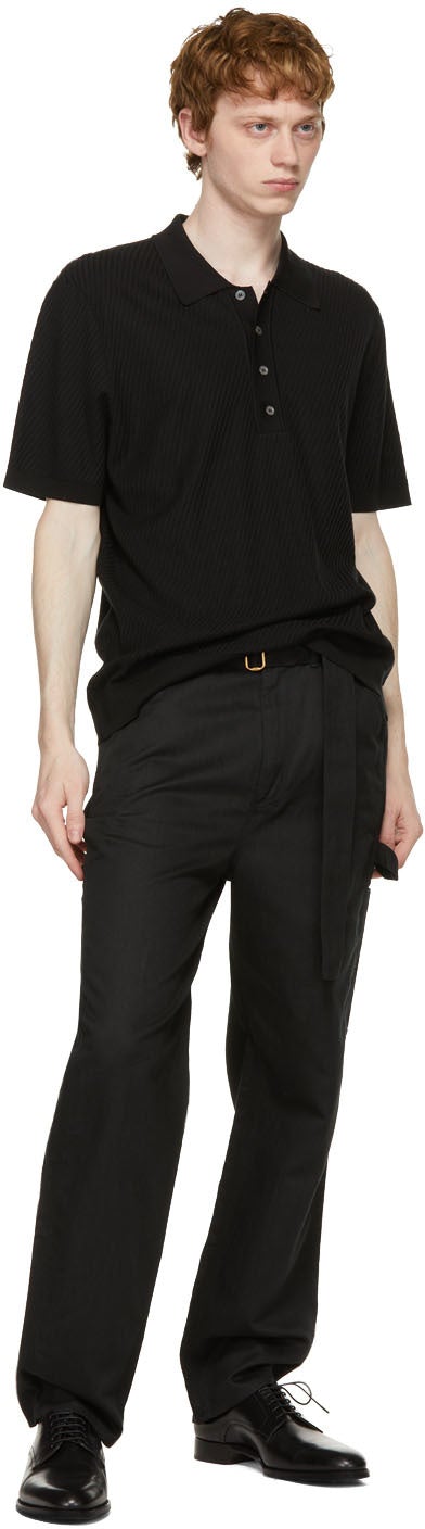 Dunhill Black Linen Carpenter Trousers