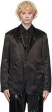 Dunhill Black Satin Wrap Blazer - Dunhill Black Satin Wrap Blazer - 던힐 블랙 새틴 랩 블레이저