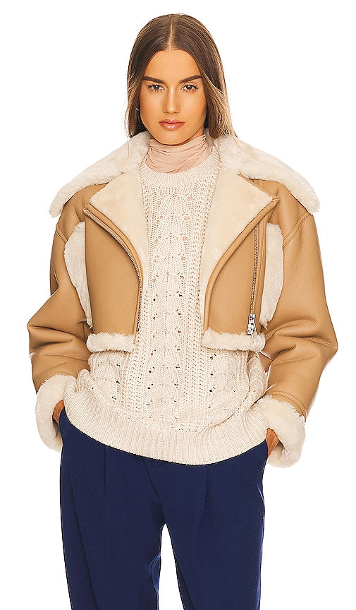 EAVES Aeric Cropped Jacket in Brown Veste recadrée aériennes en marron 屋檐饰种棕色的夹克