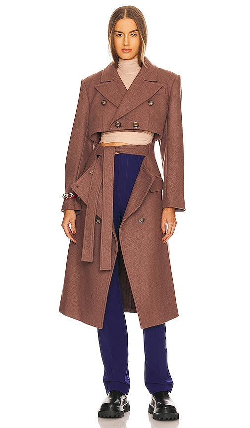 EAVES Barat Coat in Mauve Manteau de barat à usages à Mauve 屋檐巴拉特大衣