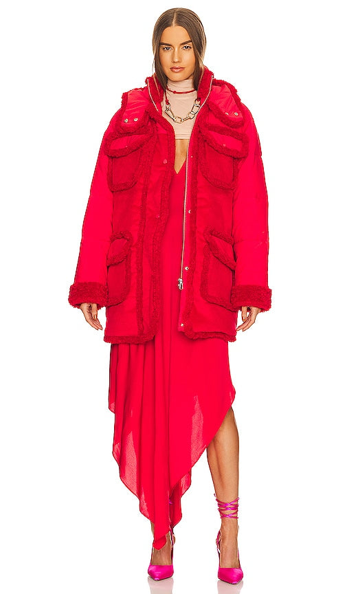 EAVES Tycen Coat in Red Manteau de Tycen en rouge 屋檐红色