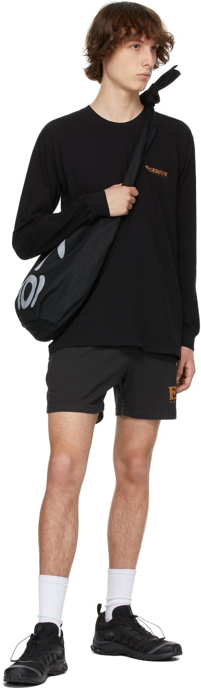 EDEN power corp Black Recycled Cotton Logo Lounge Shorts