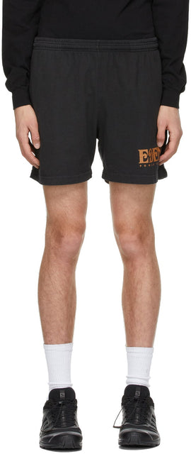 EDEN power corp Black Recycled Cotton Logo Lounge Shorts - Eden Power Corp Noir Coton recyclé Logo Logo Short - Eden Power Corp 블랙 재활용 면화 로고 라운지 반바지