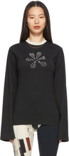 ELLISS Black Flower Doodle Long Sleeve T-Shirt - T-shirt à manches longues de fleur noir Elliss - elliss 검은 꽃 낙서 긴 소매 티셔츠