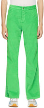 ERL Green Waffle Corduroy Trousers - Pantalon velours velours de gaufre vert ERL - ERL 그린 와플 코듀로이 바지