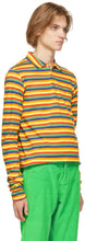 ERL Mulitcolor Rainbow Stripe Long Sleeve Polo