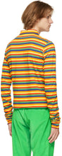 ERL Mulitcolor Rainbow Stripe Long Sleeve Polo