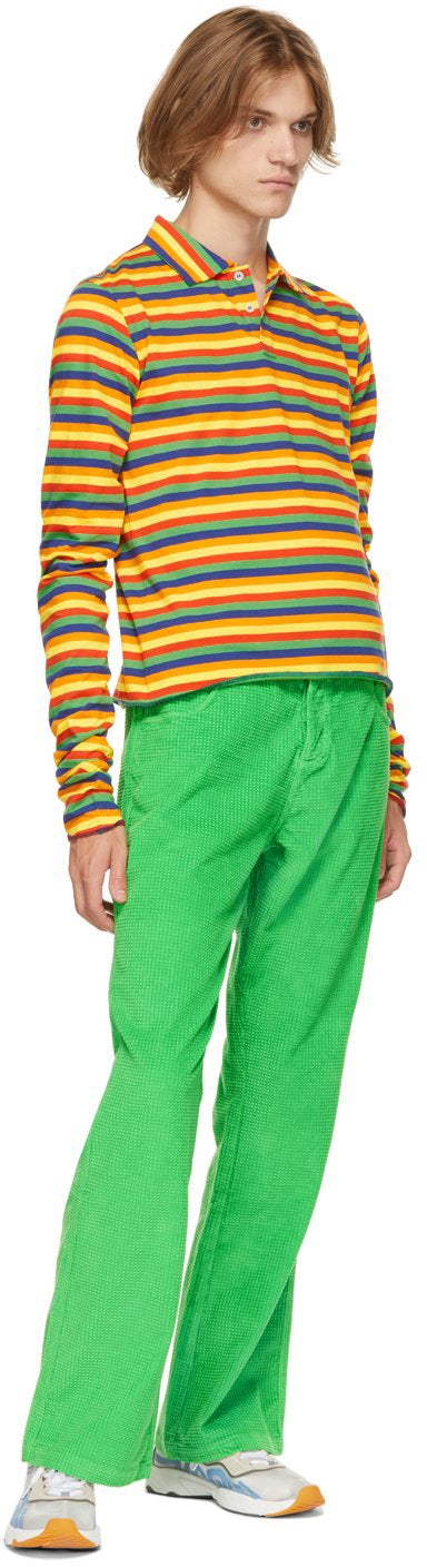ERL Mulitcolor Rainbow Stripe Long Sleeve Polo