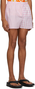 ERL Pink Check Boxer Shorts