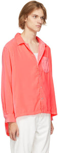 ERL Pink Velvet Drop-Tail Shirt