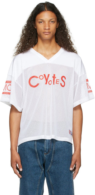 ERL White 'Coyotes' Football T-Shirt - T-shirt de football 'Coyotes' ERL WHITE - erl 화이트 '코요테'축구 티셔츠