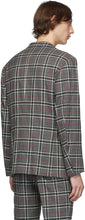 Eidos Grey Wool Windowpane Plaid Blazer