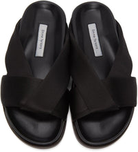 Emme Parsons Black Satin Folded Slides