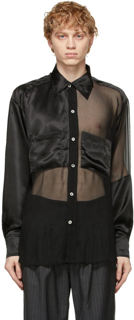 Enfants Riches DÃ©primÃ©s Black Silk Assemblage Shirt - Enfants Riches DémÃ © S Key Silk Silk Kirt - 부자가 재물을 찍어 라.