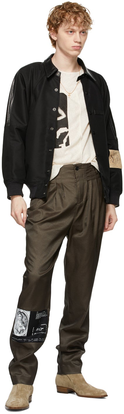 Enfants Riches DÃ©primÃ©s Khaki Tumbling Tears Pleated Trousers