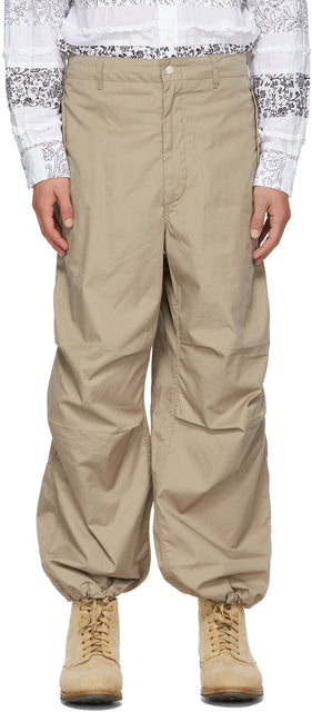 Engineered Garments Beige Twill Over Trousers - Garmes d'ingénierie Twill beige sur pantalon - 엔지니어링 된 의류 바지 위에 베이지 색 능직
