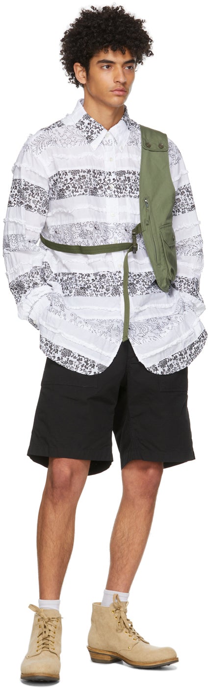 Engineered Garments Black Ripstop Fatigue Shorts
