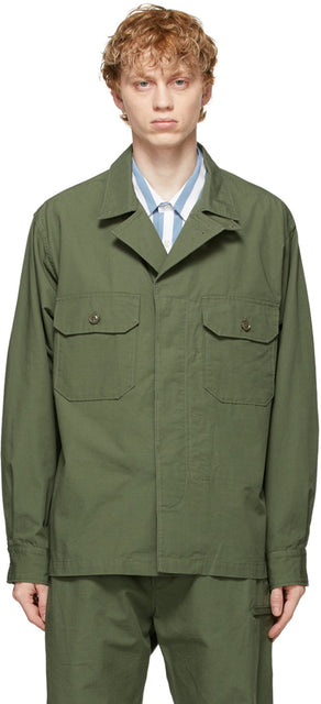 Engineered Garments Green MC Shirt - Vêtements d'ingénierie Green Mc Shirt - 엔지니어링 된 의류 녹색 mc 셔츠